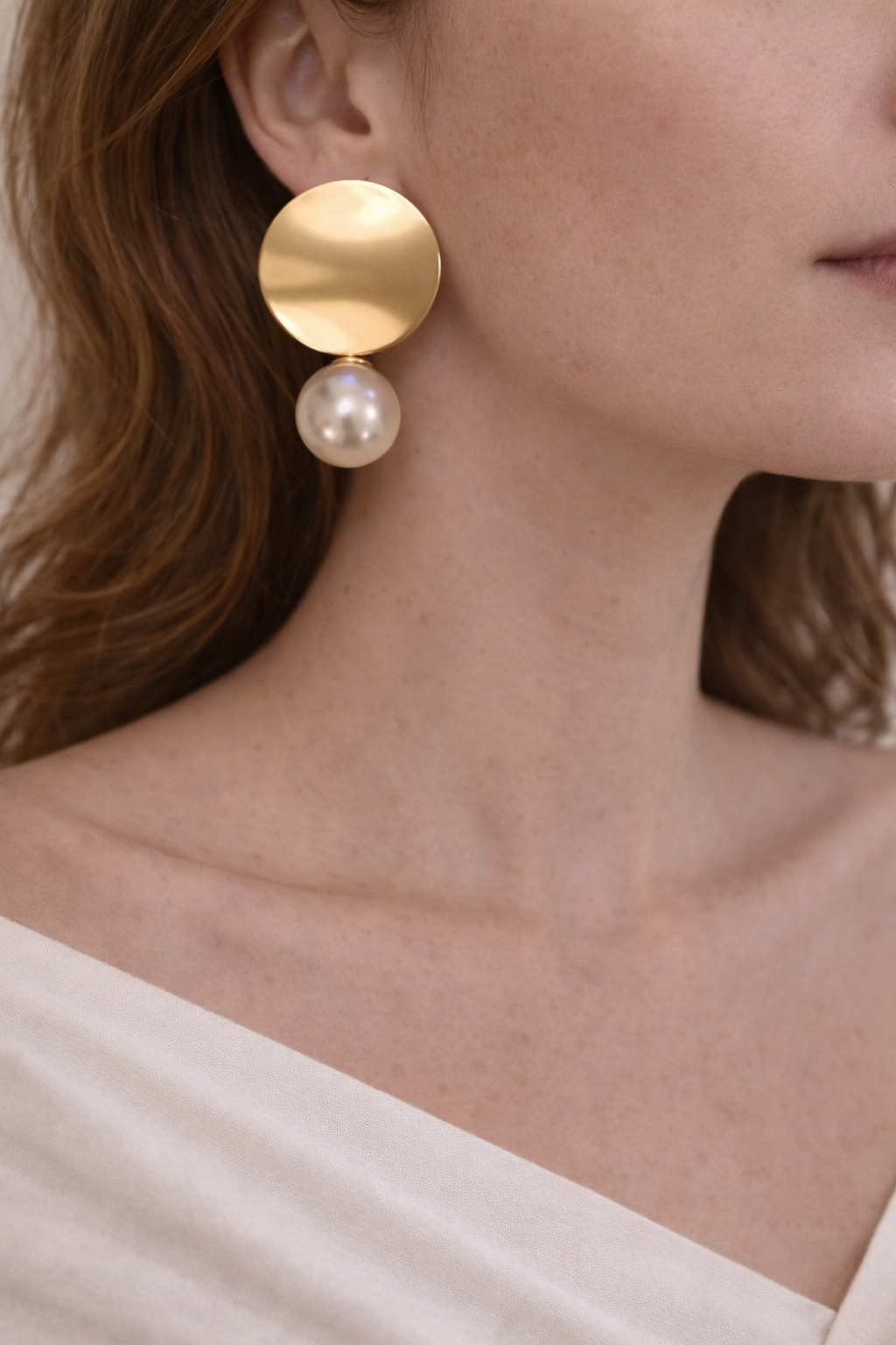 Liora İnci Disk Küpe