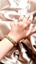 Vintage Mavi Taşlı Çelik Bileklik