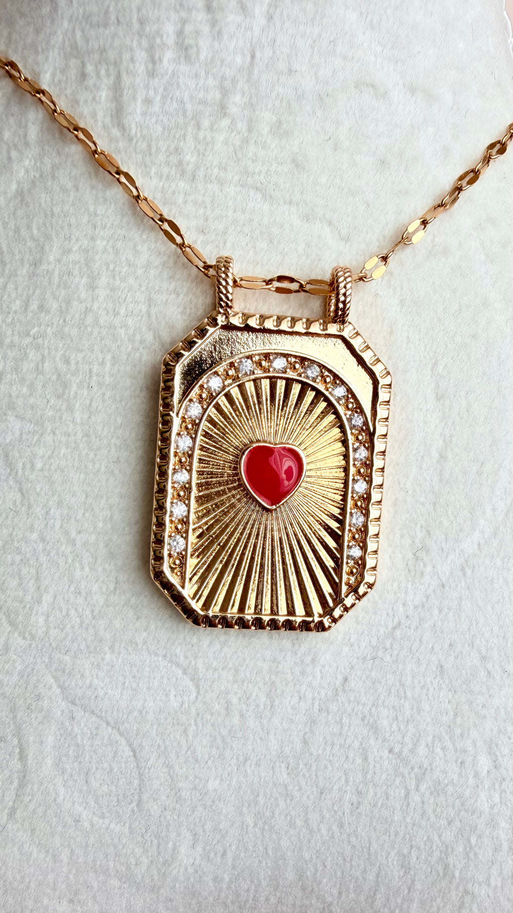 Kalp Detaylı Paslanmaz Çelik Vintage Kolye