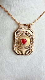 Kalp Detaylı Paslanmaz Çelik Vintage Kolye