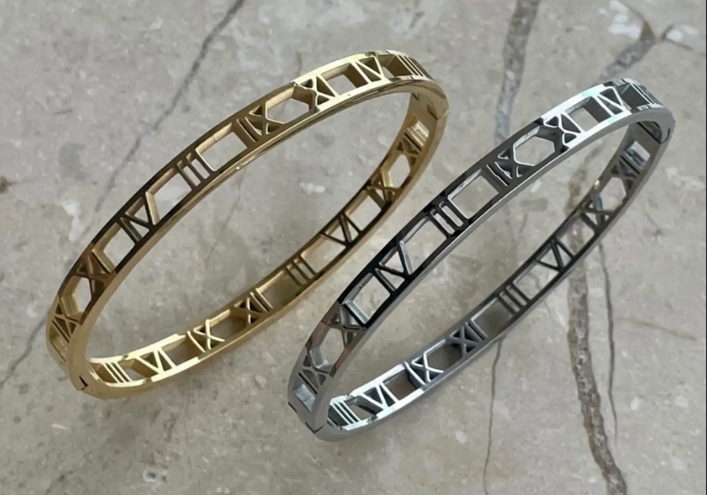 Roma Rakamlı Çelik Bileklik