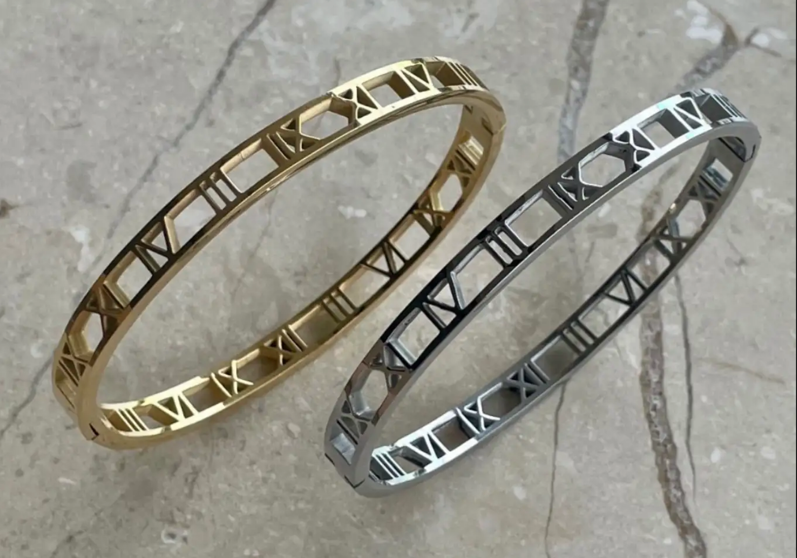 Roma Rakamlı Çelik Bileklik