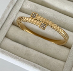 Vintage Kare Taş Detaylı Çelik Bileklik